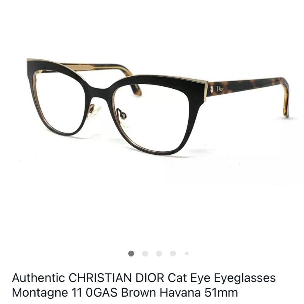 Authentic CHRISTIAN DIOR Cat Eye Glasses Havana